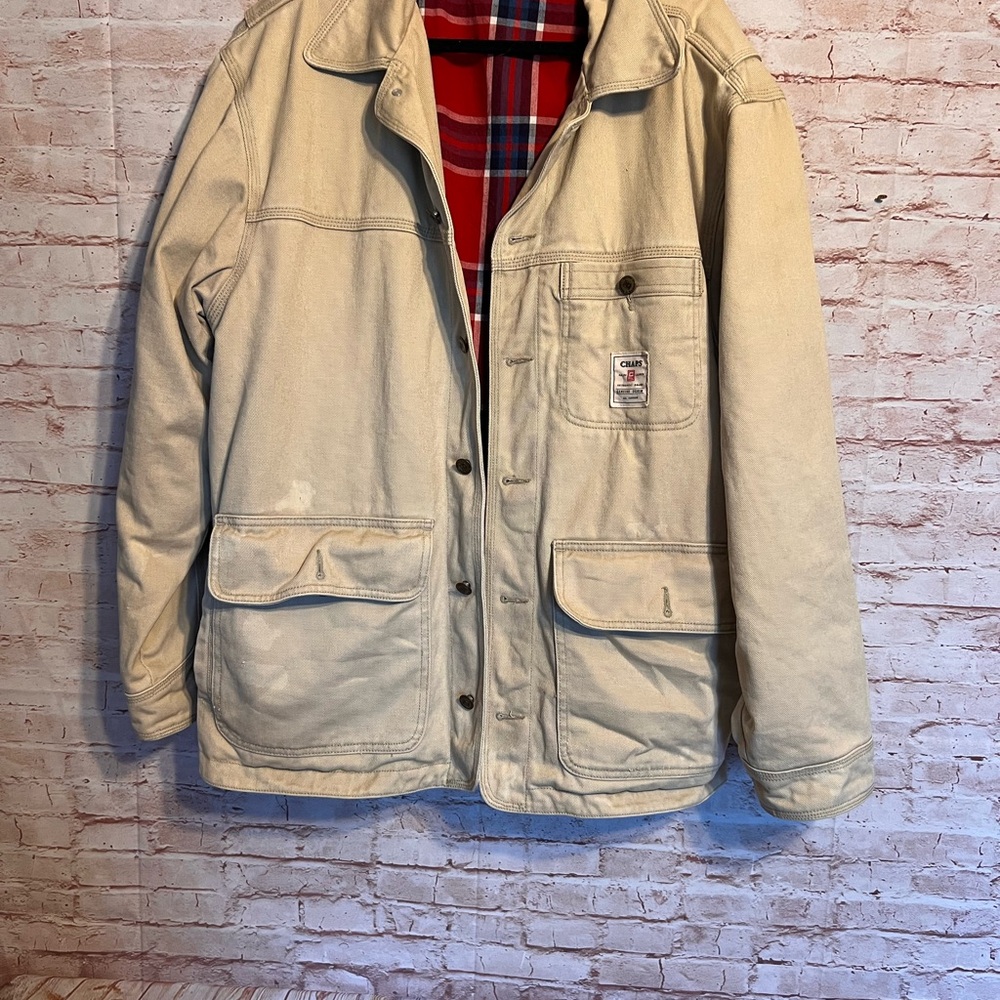 Chaps Ralph Lauren cotton denim barn coat, utility jacket, chore jacket sz L